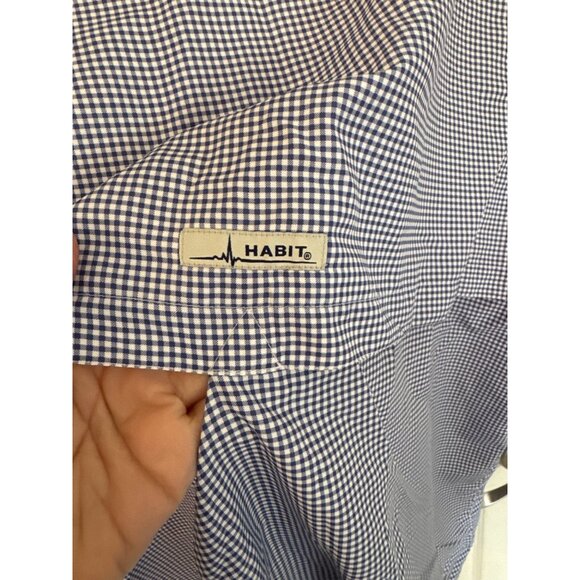 Habit Blue & White Gingham Sun Resistant Vented Fishing Shirt Size 2XL - Picture 5 of 8